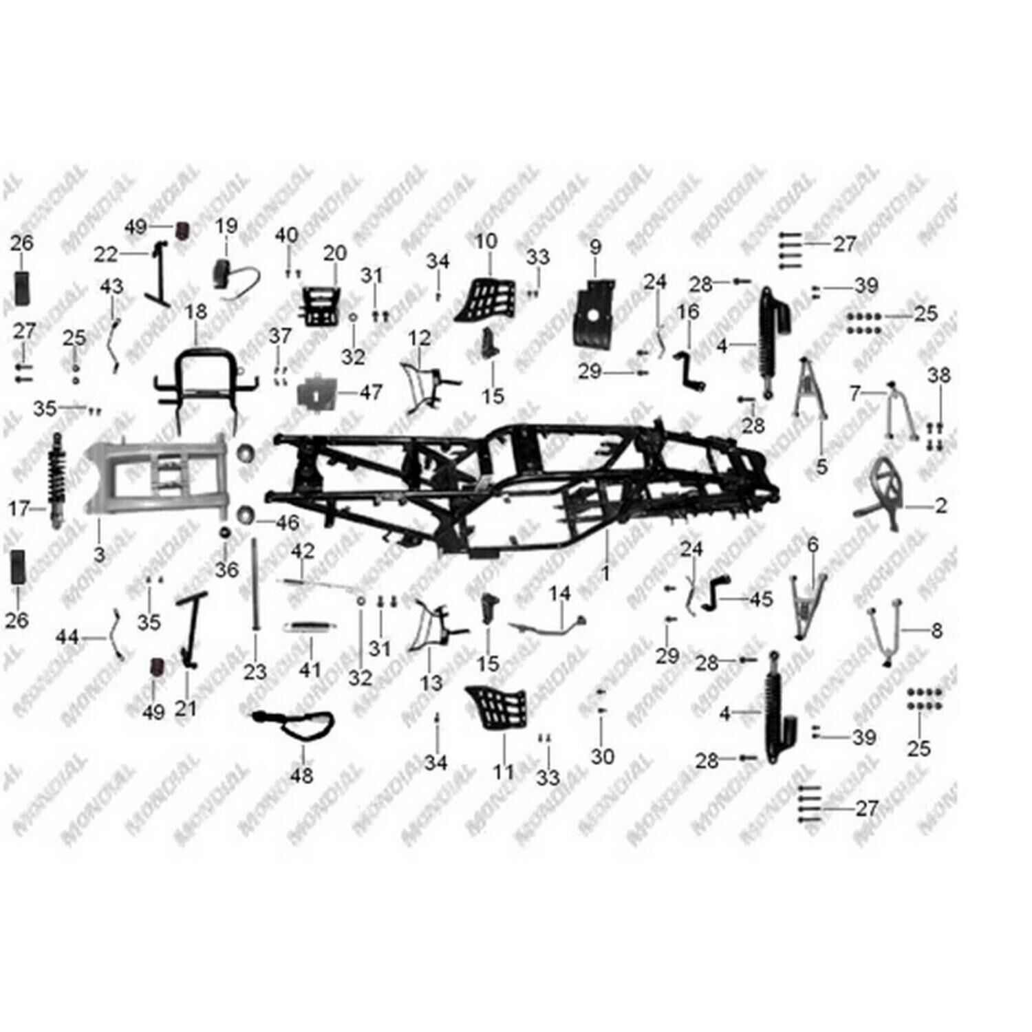 Mondial Atv Md200 Jackal Arka Amortisör Siyah 38 Cm Orj