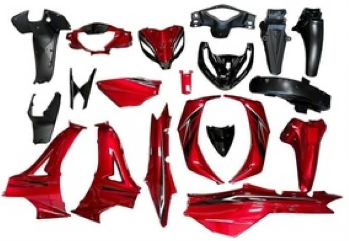 Kuba Kaporta Seti (Far+Stop Yok) Siyah-Kırmızı Stickerlı Sniper