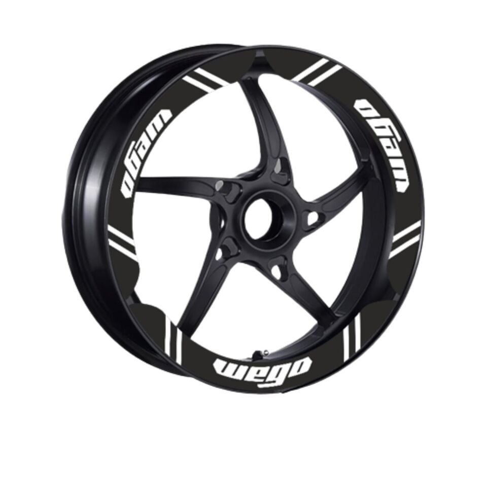 Tvs Wego 110 2012 - 2024 Uyumlu Siyah Geniş 1 Set Jant Şeridi