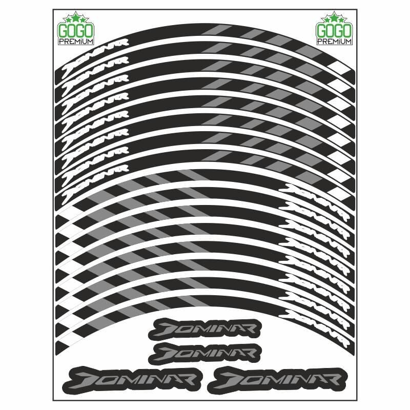 Bajaj Gri Dominar Uyumlu Baskı 1 Set Jant Şeridi