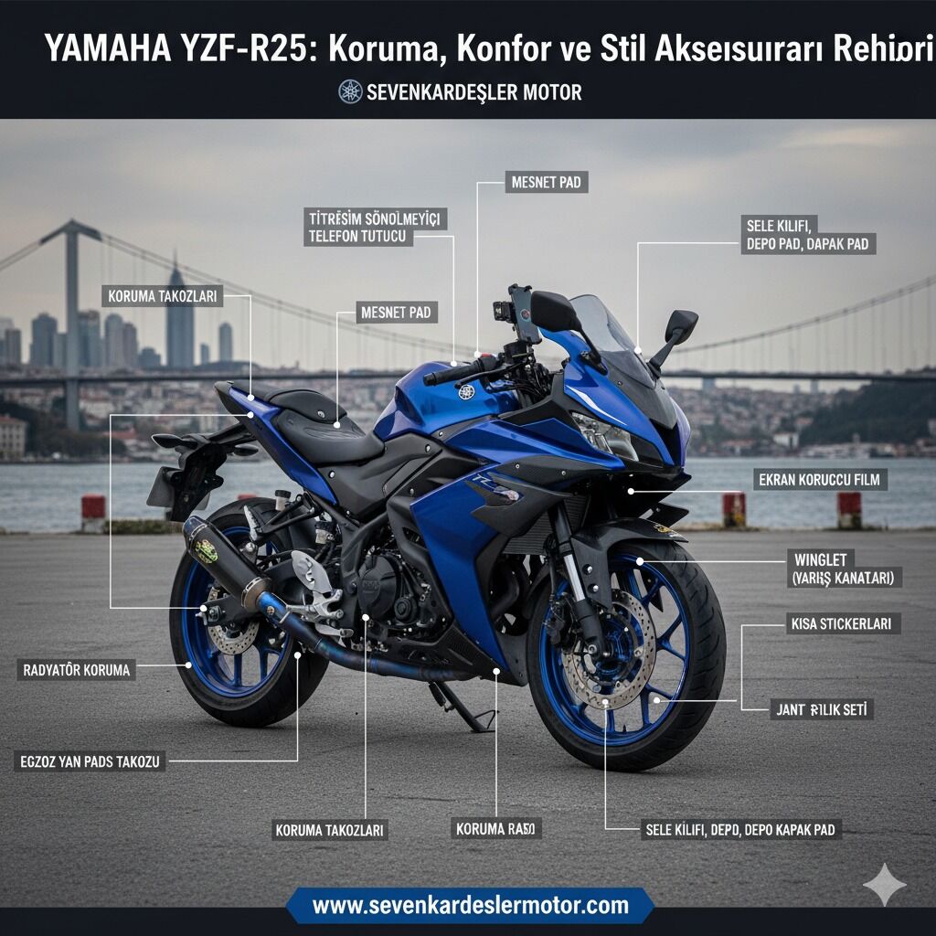 YAMAHA YZF-R25: Koruma, Konfor ve Stil Aksesuarları Rehberi