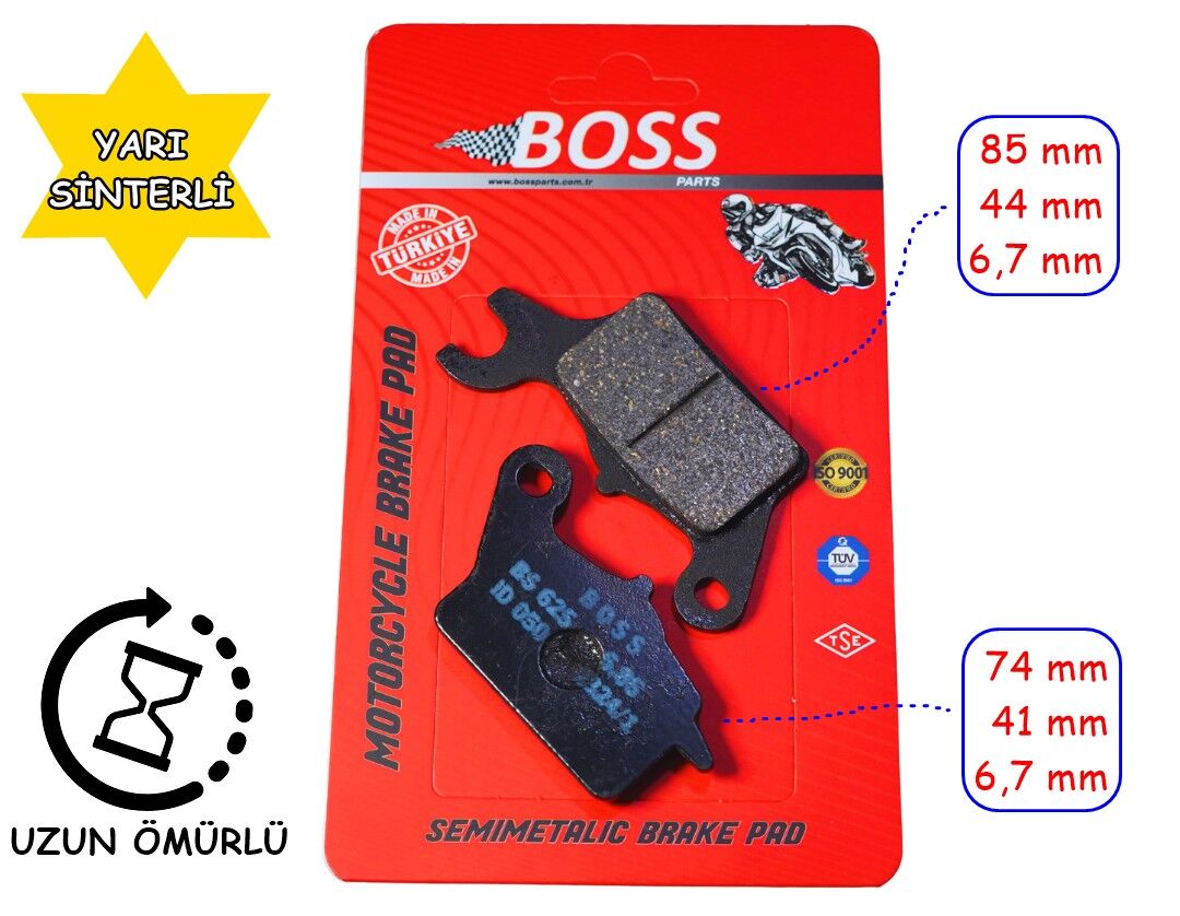 Arora Zrx 200 Arka Fren Disk Balatası Boss Sfa625 Wave 110(2012-2016) Tricity 125