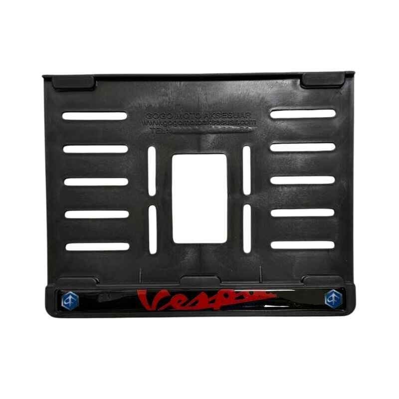 Vespa Uyumlu Kırmızı Plastik (15X24 Cm) Kırılmaz Plakalık