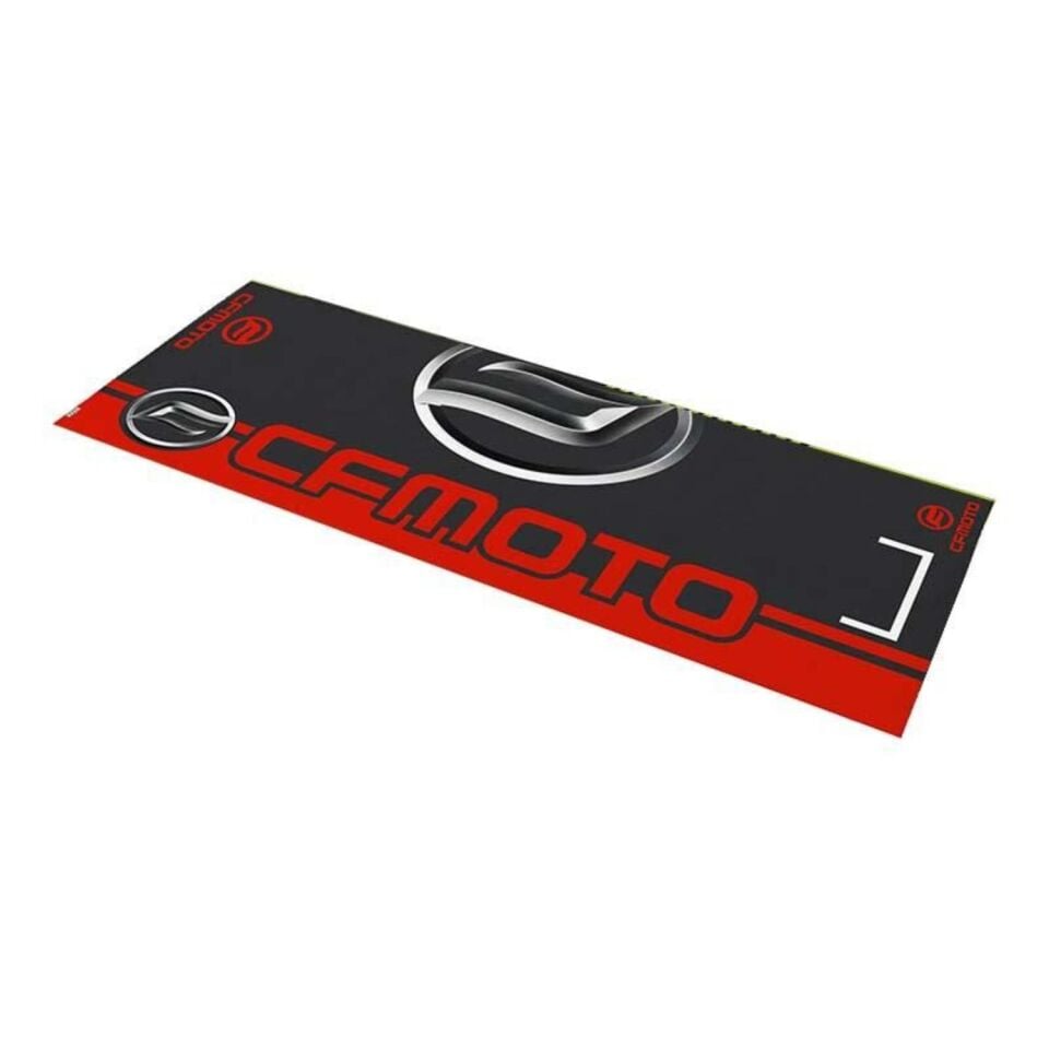 Cf Moto Uyumlu Kırmızı Desenli 80 X 220 Cm Kaydırmaz Motosiklet Halısı