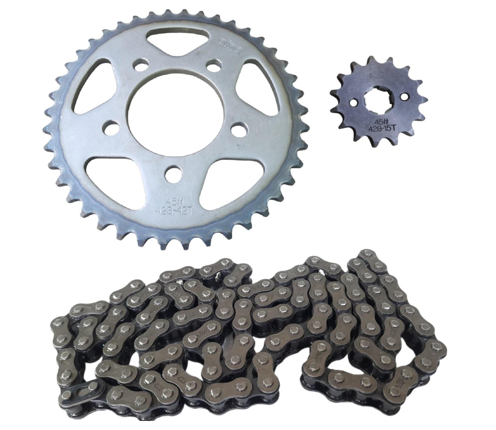 Mondial Drift L Ön-Arka Dişli Zincir Seti 42-15T 428H-120L Ind