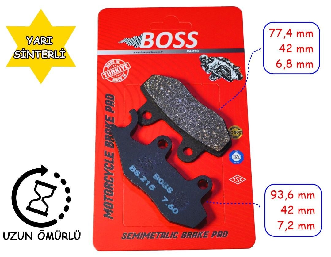 Rks Srk125 Voge Sr3 Arka Fren Disk Balatası Boss Bs215
