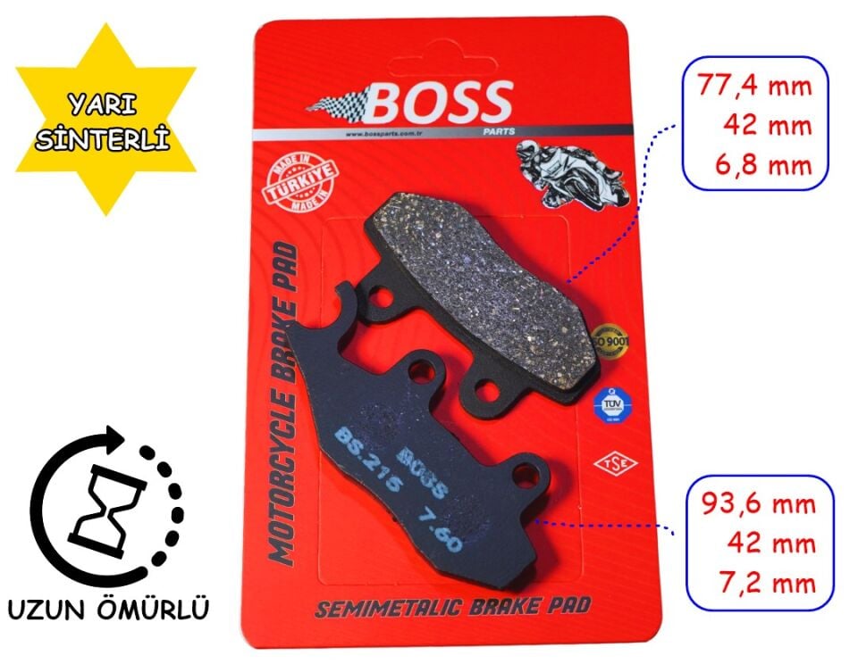 Rks Srk125 Voge Sr3 Arka Fren Disk Balatası Boss Bs215