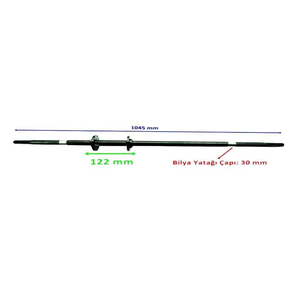 Buggy Arka Aks 1045 Mm Bilya Yatağı 30 Mm 2 Flanşlı Ym 24 Freze Öm