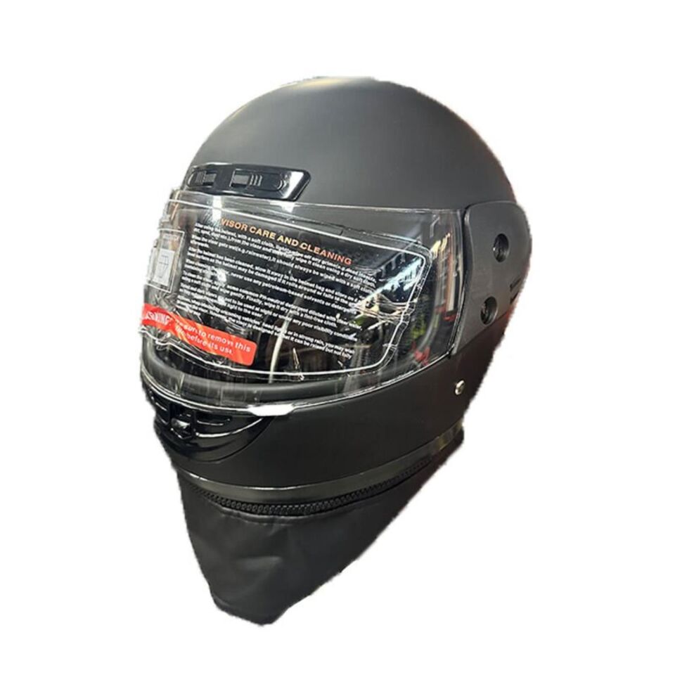 Boğazlı Kask Mat Siyah