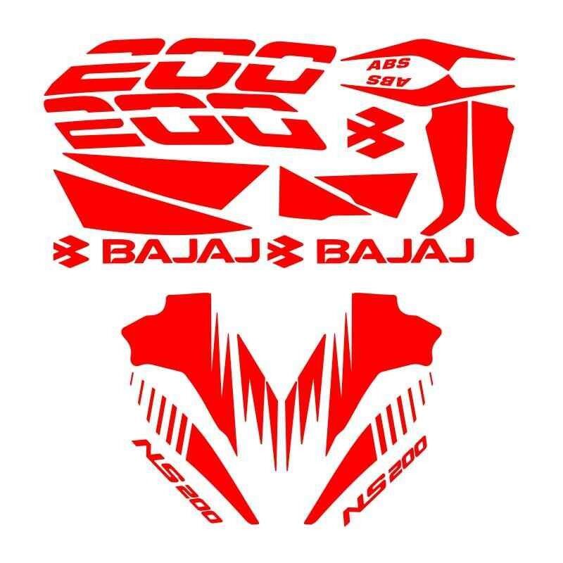 Bajaj Pulsar Ns200 Uyumlu Kırmızı Sticker Set