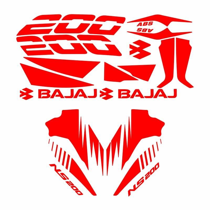Bajaj Pulsar Ns200 Uyumlu Kırmızı Sticker Set