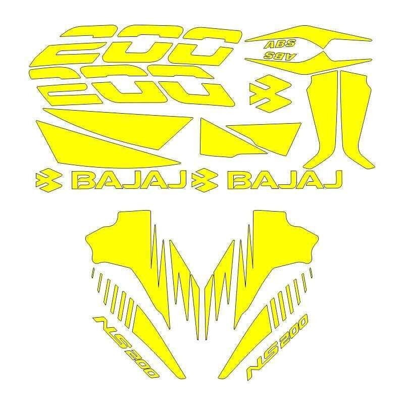 Bajaj Pulsar Ns200 Uyumlu Sarı Sticker Set