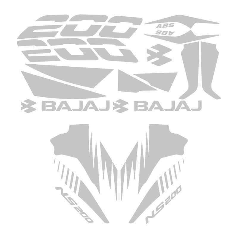 Bajaj Pulsar Ns200 Uyumlu Beyaz Sticker Set