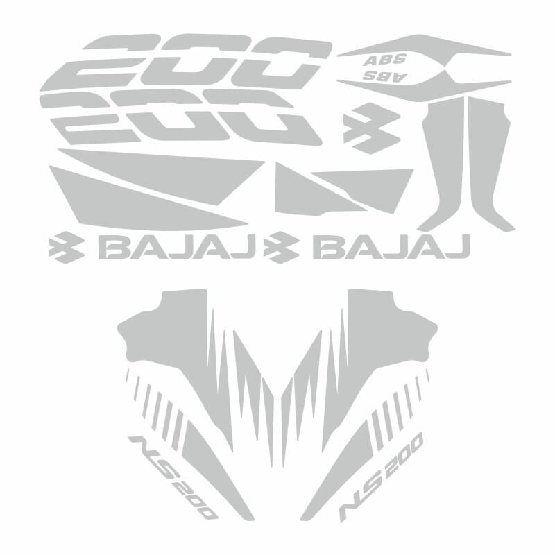 Bajaj Pulsar Ns200 Uyumlu Beyaz Sticker Set