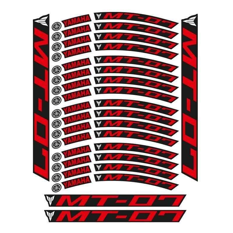Yamaha Kırmızı Baskı Mt-07 Uyumlu 1 Set Jant Şeridi