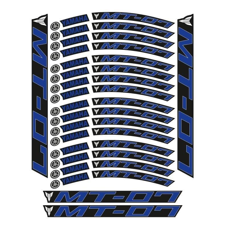 Yamaha Mavi Baskı Mt-07 Uyumlu 1 Set Jant Şeridi