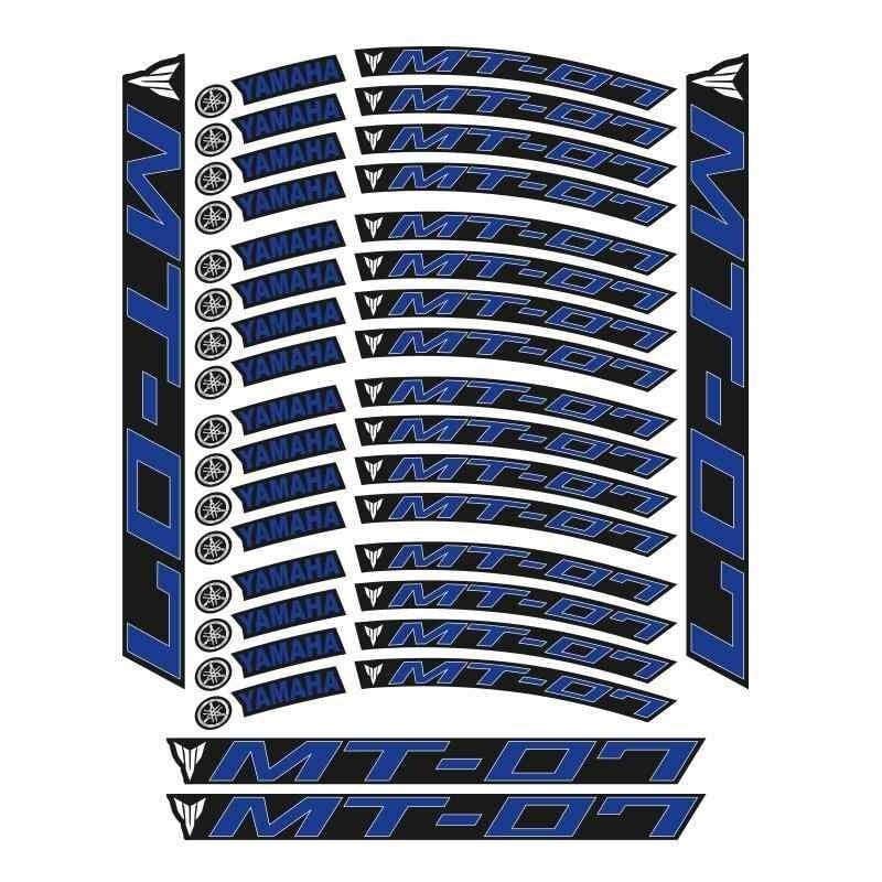 Yamaha Mavi Baskı Mt-07 Uyumlu 1 Set Jant Şeridi