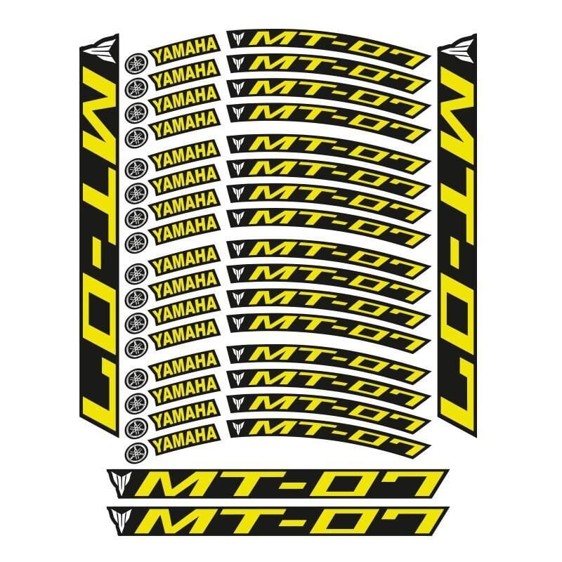 Yamaha Florasan Sarı Baskı Mt-07 Uyumlu 1 Set Jant Şeridi