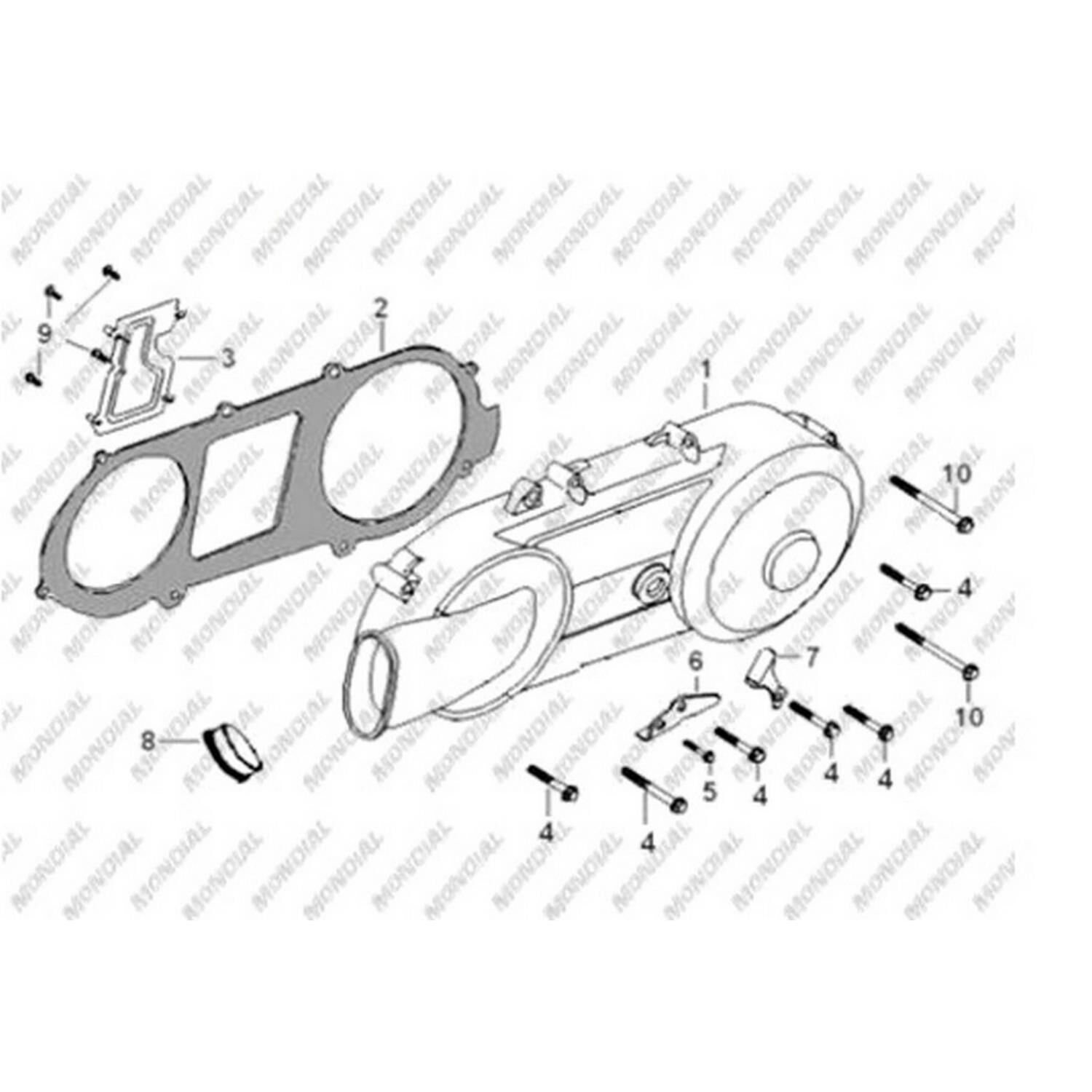 Mondial Loyal 100 Krank Kutusu (Blok) Sol Kapak 2013-19 Orjinal
