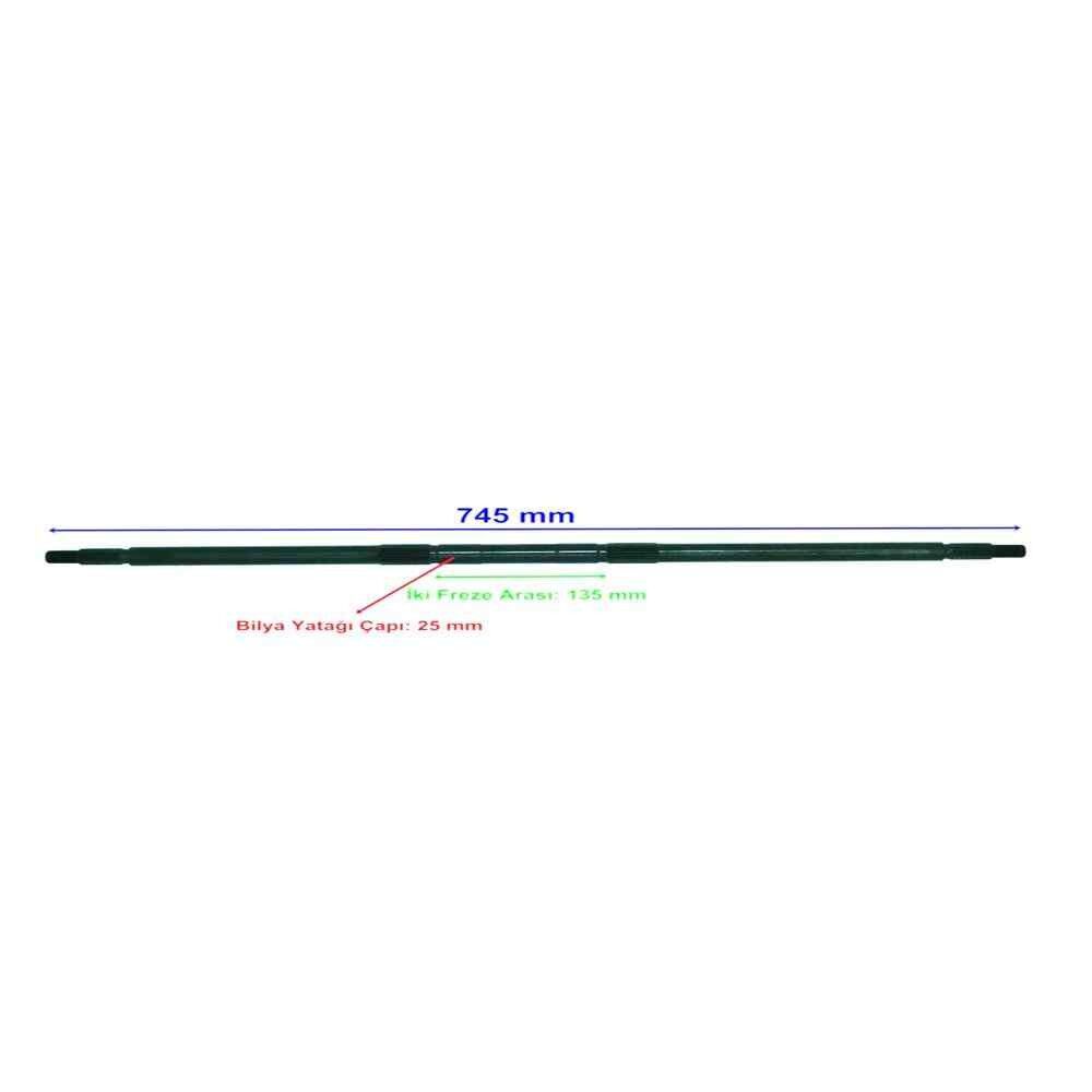 Atv Yuki Şimşek Aks 745 Mm Bilya Yatağı 25 Mm 19 Freze Öm