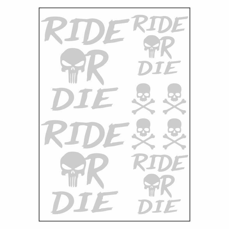 A4 Sticker 126 Tek Paket Çoklu Ride Or Die Beyaz