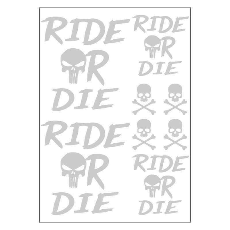 A4 Sticker 126 Tek Paket Çoklu Ride Or Die Beyaz