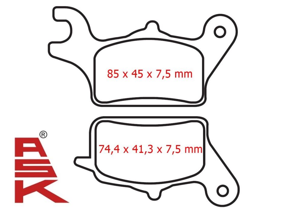 Yamaha Ön Fren Disk Balatası Ask Sfa708 Dio 110 Suzuki Uk 110 Address (17-..) Tricity 125 (14-..)