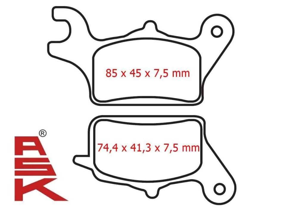 Yamaha Ön Fren Disk Balatası Ask Sfa708 Dio 110 Suzuki Uk 110 Address (17-..) Tricity 125 (14-..)
