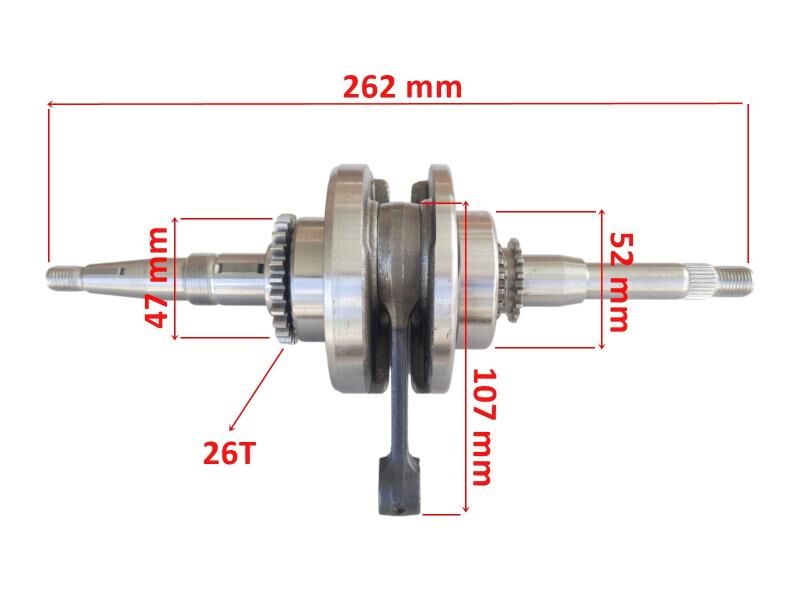 Scooter 80 Krank 26T Dişlili (Rulman 47-52 Mm)