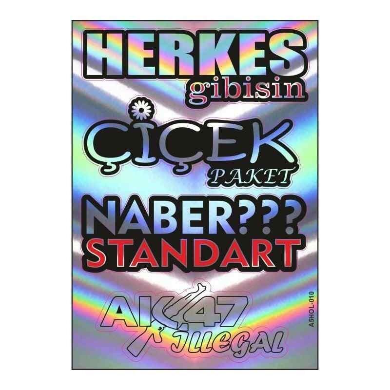 A5 Hologram Sticker 080 Tek Paket Çoklu