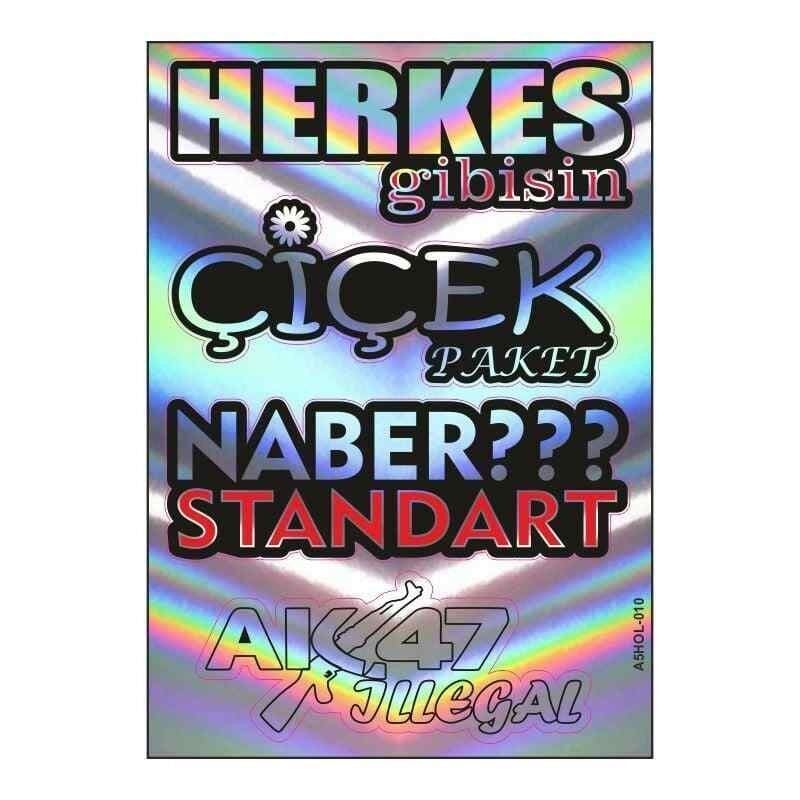 A5 Hologram Sticker 080 Tek Paket Çoklu