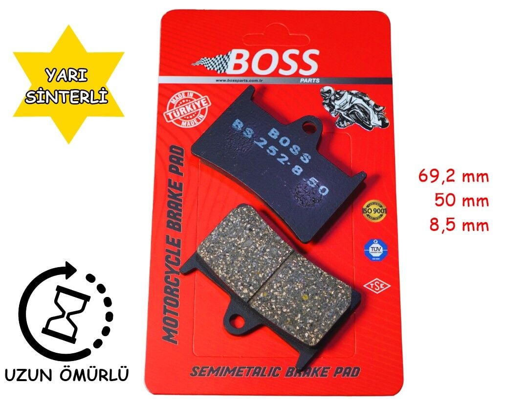 Yamaha Ön Fren Disk Balatası Boss Fa252 Yzf 600 Fz6 Fz-07 Mt-07(18-21) Mt-09 R1 Xv 1700 1900