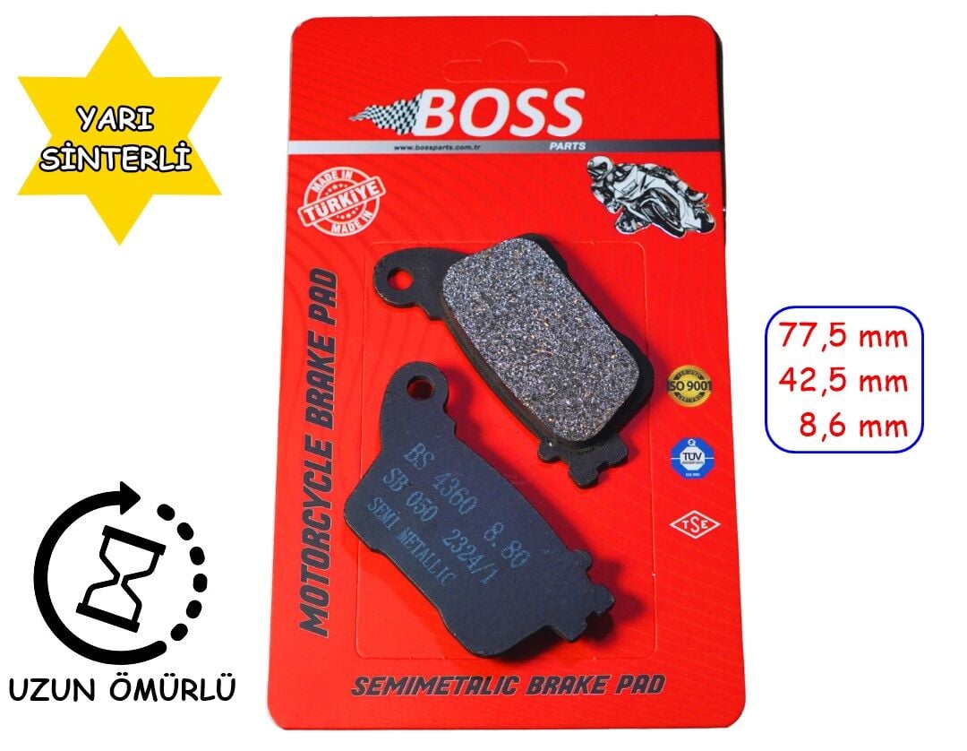 Honda Arka Fren Disk Balatası Boss Fa436 Cbr 600 Rr 1000 Kawasaki Zx-6R Zx-10R Yamaha Yzf R1-R6