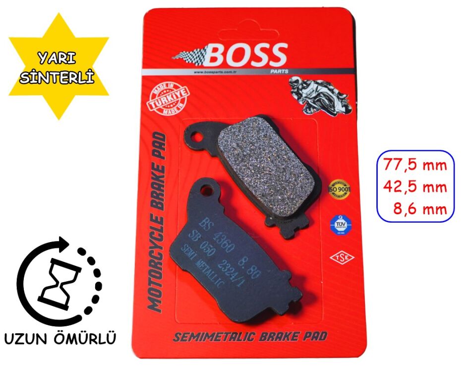 Honda Arka Fren Disk Balatası Boss Fa436 Cbr 600 Rr 1000 Kawasaki Zx-6R Zx-10R Yamaha Yzf R1-R6