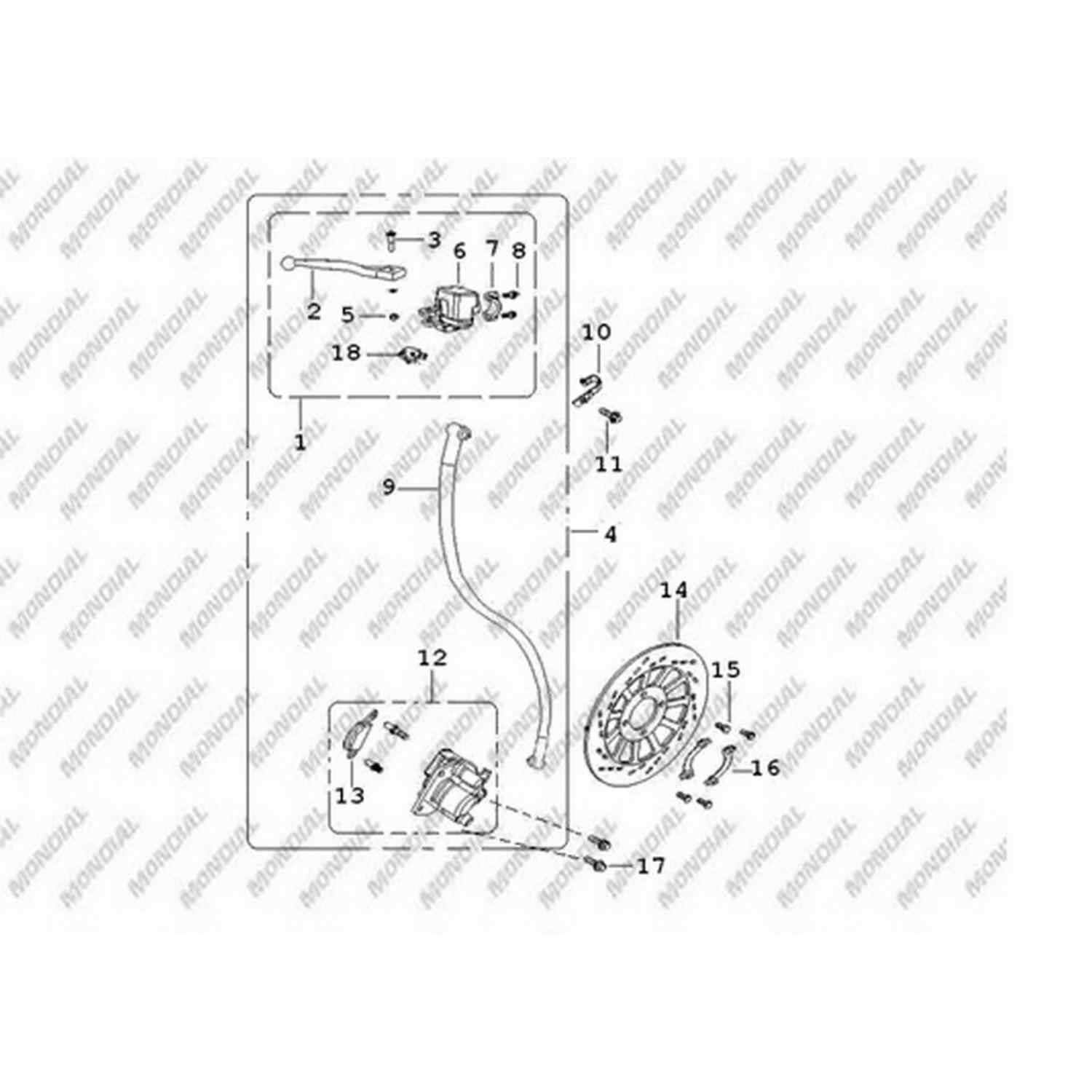 Mh 150 Ön Fren Sistemi Kırmızı Komple Orj