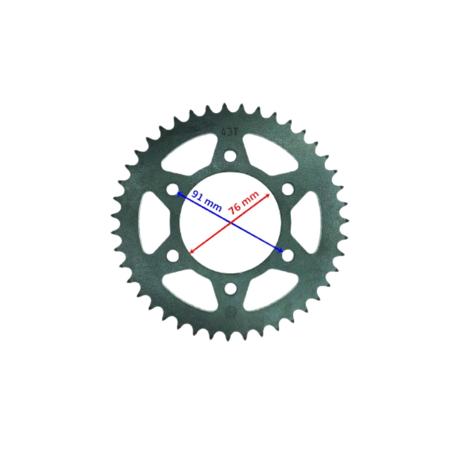 Yamaha Arka Dişli 428-43T İç 76 Mm 6 Delikli Uyumlu Ys 125 Mt-125 Öm