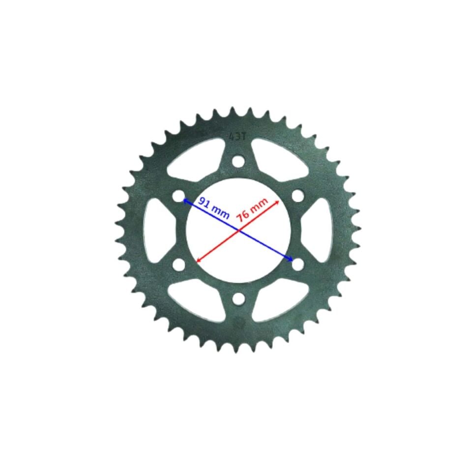 Yamaha Arka Dişli 428-43T İç 76 Mm 6 Delikli Uyumlu Ys 125 Mt-125 Öm