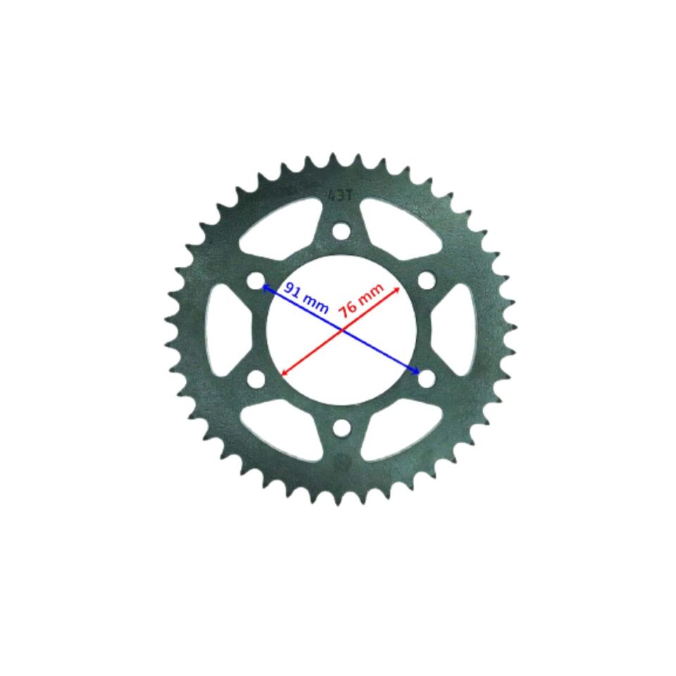 Yamaha Arka Dişli 428-43T İç 76 Mm 6 Delikli Uyumlu Ys 125 Mt-125 Öm