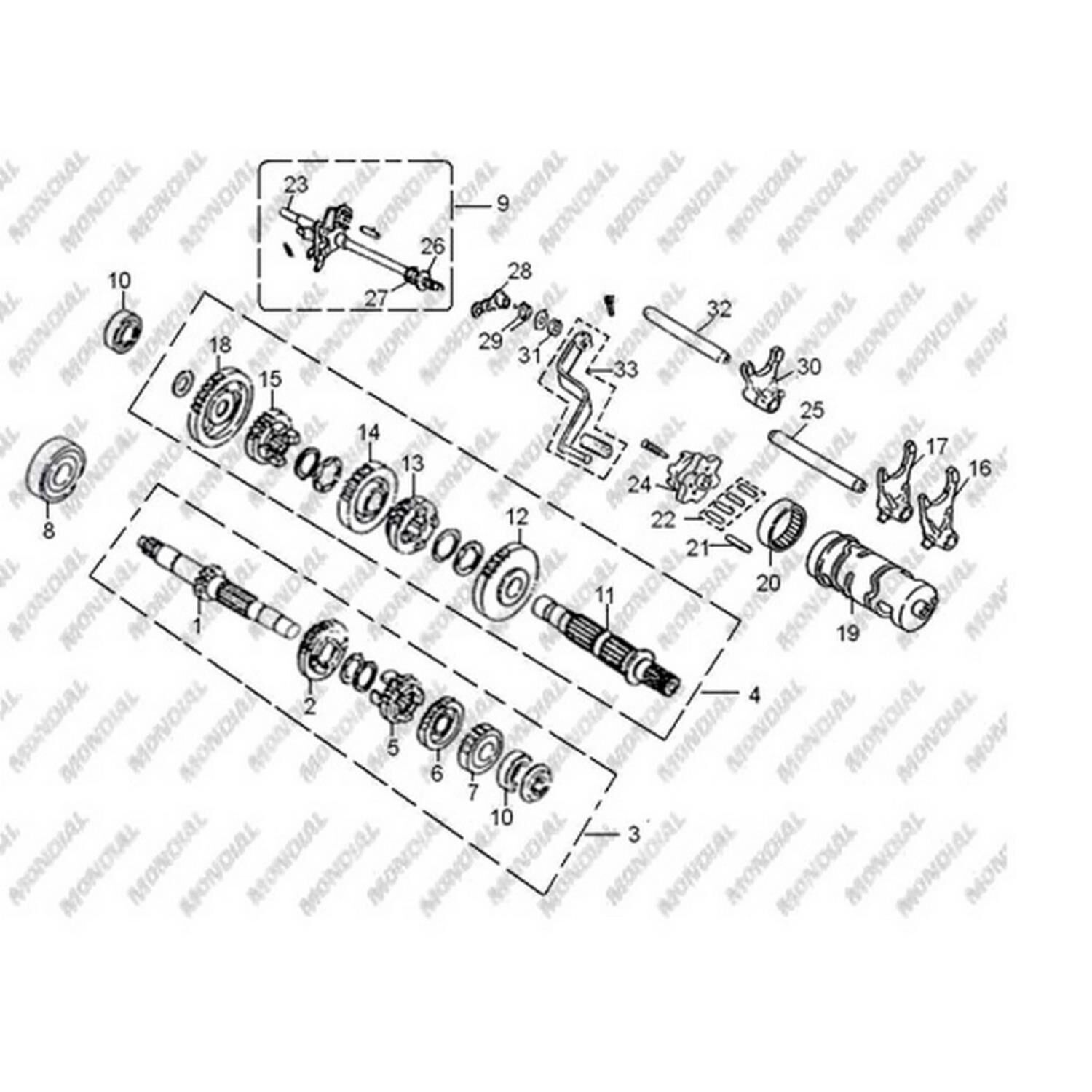 Mondial Atv Md250 Md250-X Vites Mili Komple Orj