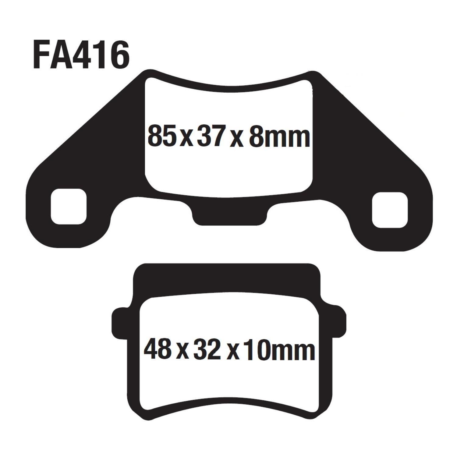 Atv Ön Fren Disk Balatası Fa416 A Kalite Au Spider 250 Cazador 180