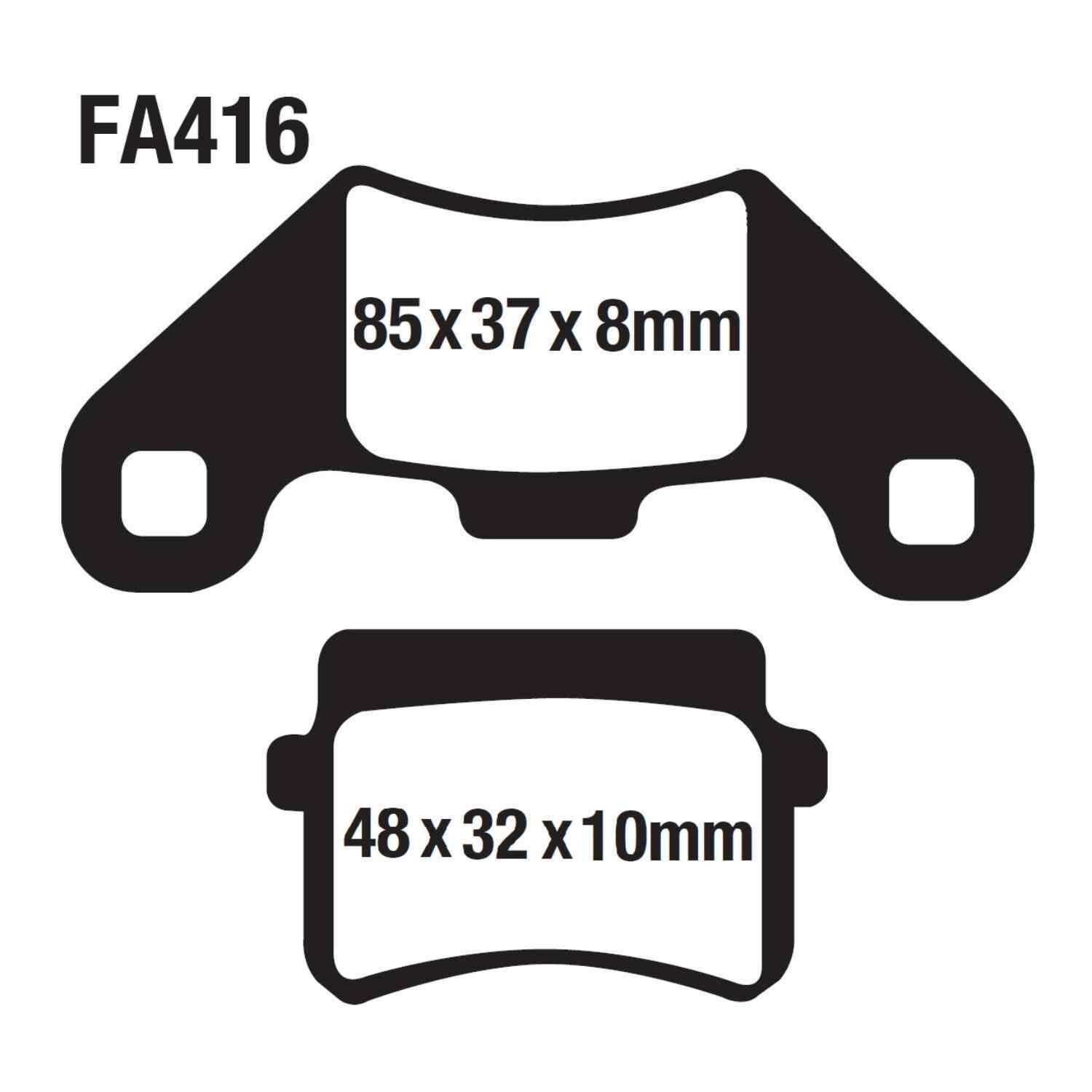 Atv Ön Fren Disk Balatası Fa416 A Kalite Au Spider 250 Cazador 180