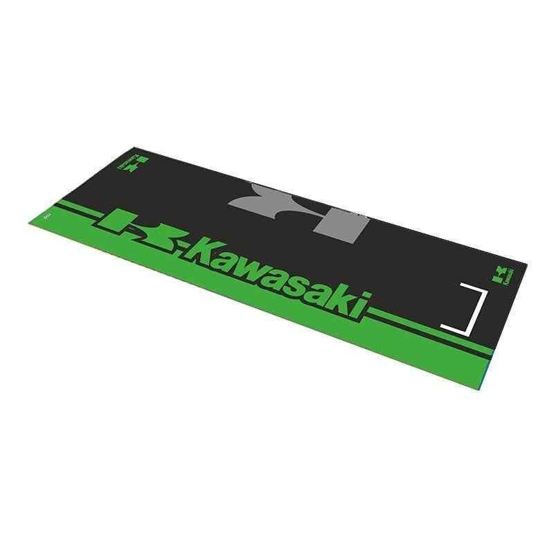Kawasaki Yeşil Desenli 80 X 220 Cm Kaydırmaz Motosiklet Halısı