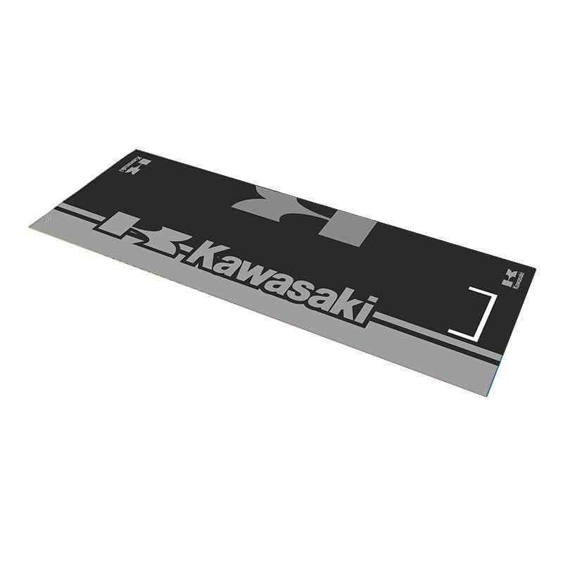 Kawasaki Gri Desenli 80 X 220 Cm Kaydırmaz Motosiklet Halısı