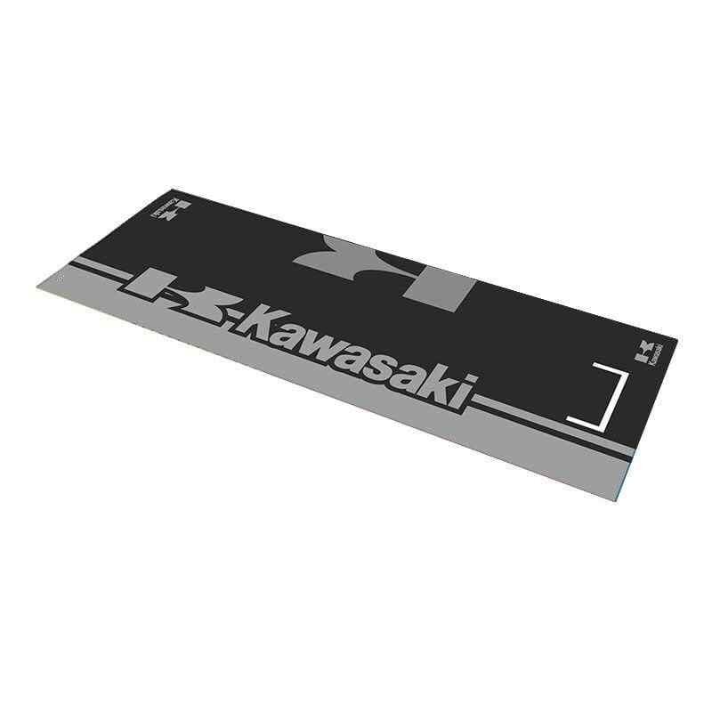 Kawasaki Gri Desenli 80 X 220 Cm Kaydırmaz Motosiklet Halısı