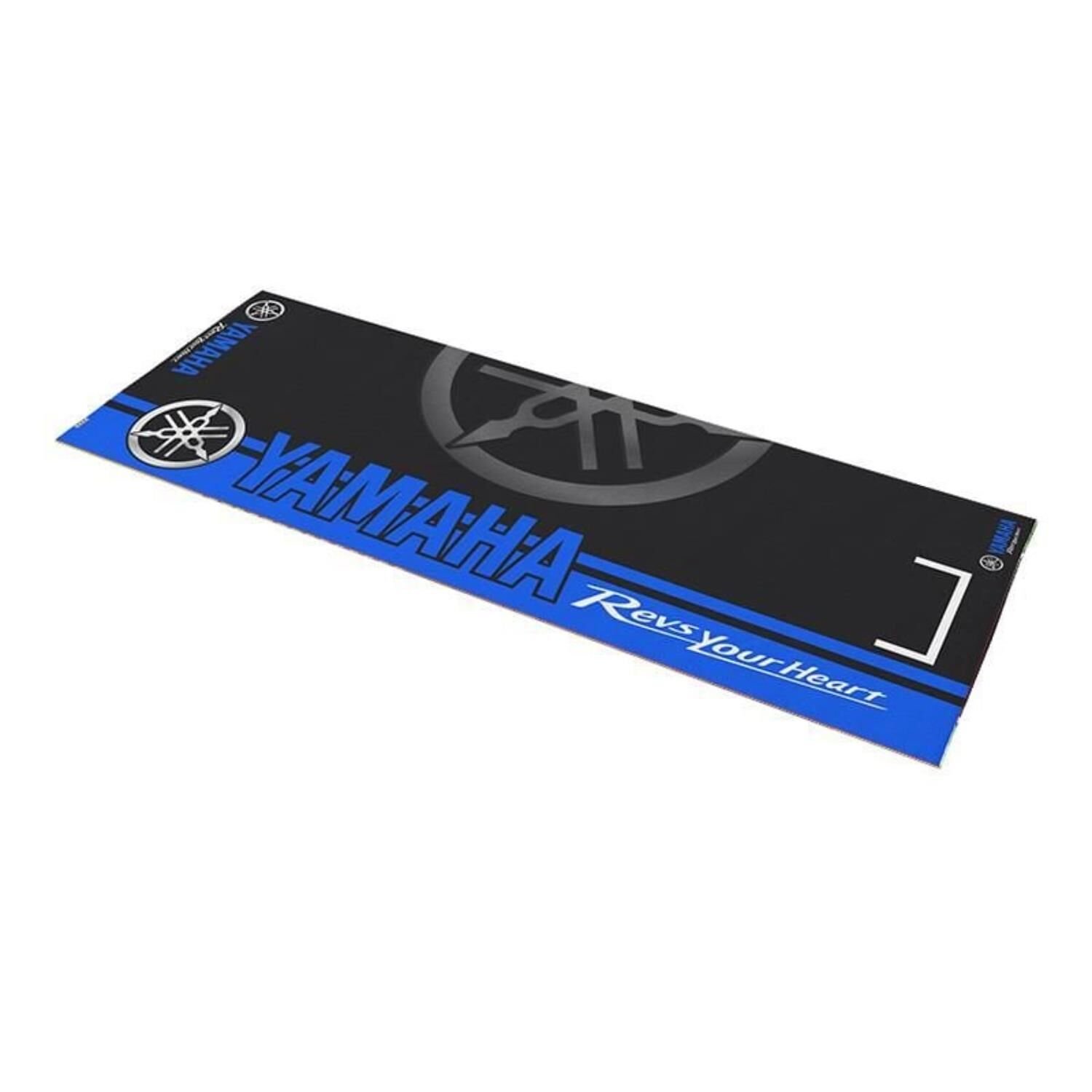 Yamaha Uyumlu Mavi Desenli 80 X 220 Cm Kaydırmaz Motosiklet Halısı