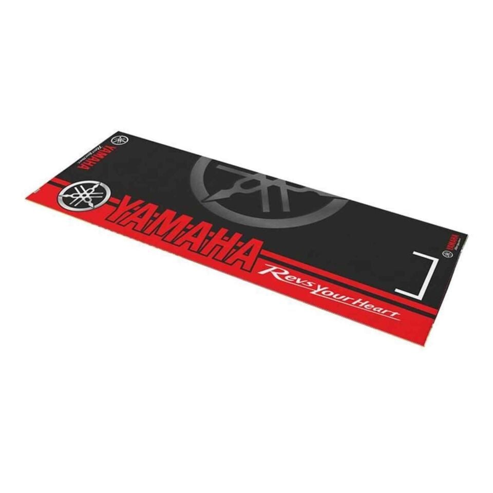 Yamaha Uyumlu Kırmızı Desenli 80 X 220 Cm Kaydırmaz Motosiklet Halısı