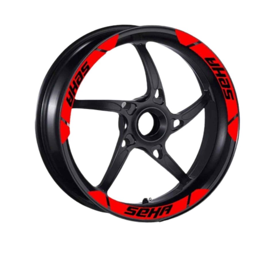 Kanuni Seha 150 2022 - 2024 Uyumlu Geniş 1 Set Jant Şeridi Kırmızı