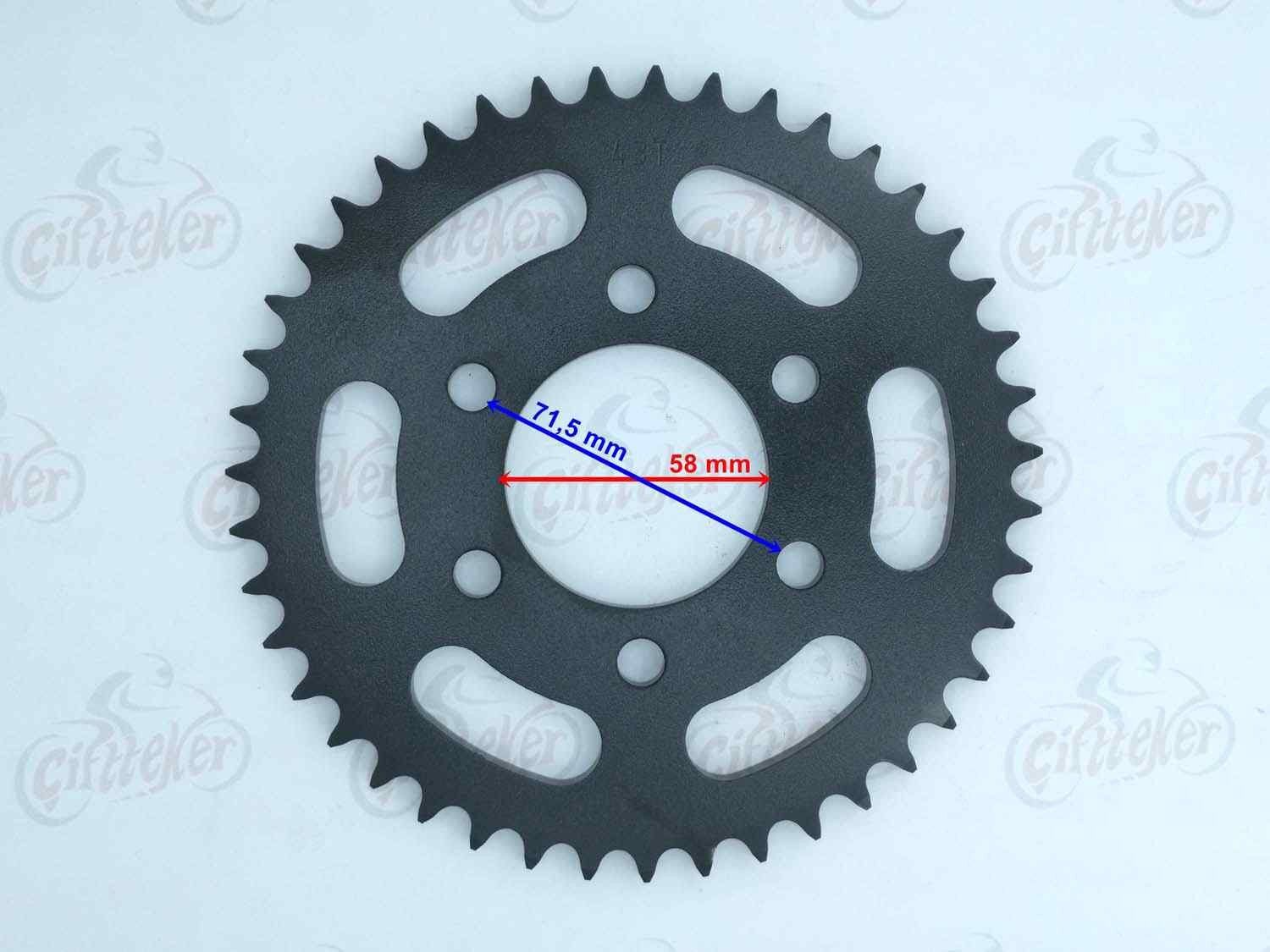 Benelli 125 Arka Dişli 428-43T İç 58X6 Delik Öm