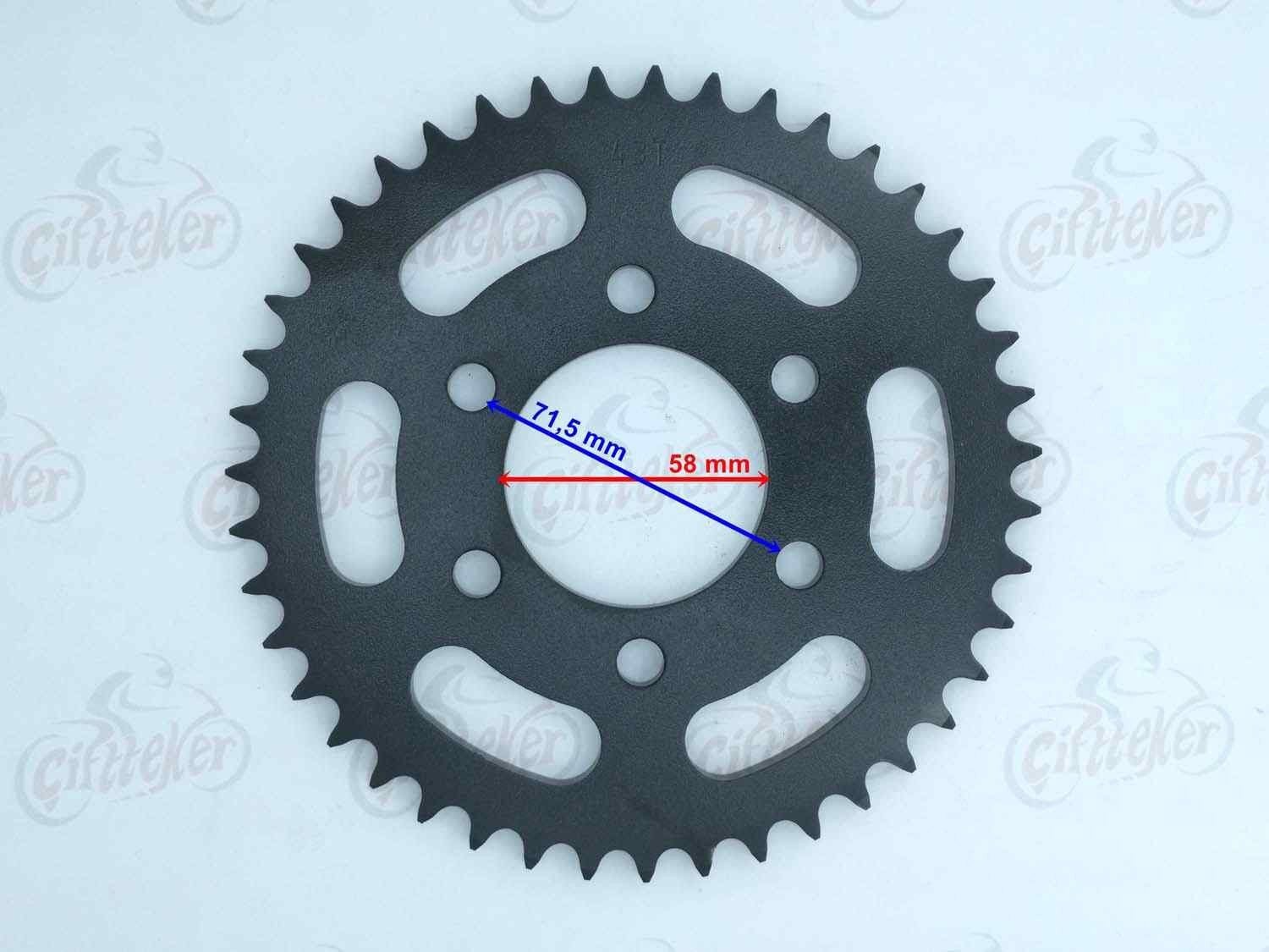 Benelli 125 Arka Dişli 428-43T İç 58X6 Delik Öm