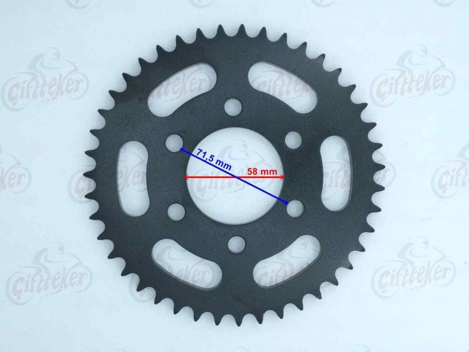 Benelli 125 Arka Dişli 428-43T İç 58X6 Delik Öm